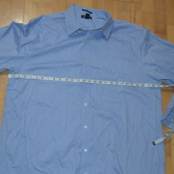 LANDS' END Men's 18.5 - 36T Traditional Fit No Iron Supima Pinpoint Dress Shirt - Picture 6 of 6